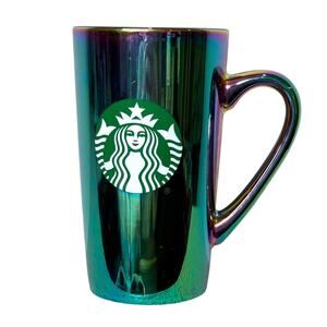 Starbucks Iridescent Oil Slick Mug Holiday 2022 Mermaid 16oz Rainbow Holographic